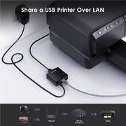 WAVLINK NU72P11 Server di stampa di rete da 100 Mbps Adattatore di alimentazione per stampante di rete USB 2.0, US Plug, UK Plug, EU Plug, AU Plug