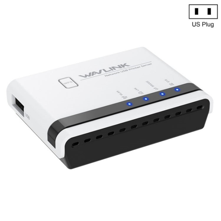 WAVLINK NU516U1 Server stampante wireless USB 2.0 con LAN 10/100Mbps/Ponte WiFi, US Plug, UK Plug, EU Plug, AU Plug