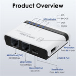 Server di Stampa Wireless USB 2.0 con LAN 10/100 Mbps e Bridge WiFi SYA002428201C B8044