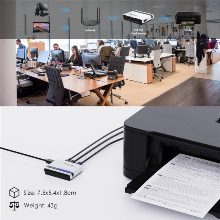 Wavlink NU516U1 Server stampante wireless USB 2.0 con LAN