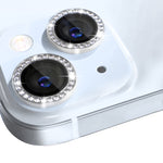 Pellicola protettiva per obiettivo fotocamera NORTHJO in vetro temperato con strass in metallo, For iPhone 15 / 15 Plus