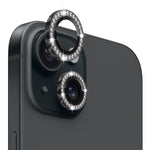 Pellicola protettiva per obiettivo fotocamera NORTHJO in vetro temperato con strass in metallo, For iPhone 15 / 15 Plus
