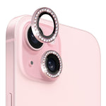 Pellicola protettiva per obiettivo fotocamera NORTHJO in vetro temperato con strass in metallo, For iPhone 15 / 15 Plus