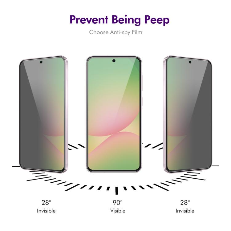 ENKAY Hat-Prince Pellicola in vetro temperato per la privacy anti-peeping da 28 gradi, For Galaxy S26 FE 5G, For Galaxy S26+ 5G, For Galaxy S26 Ultra 5G, For Galaxy S26 5G, For Samsung Galaxy A27 5G, For Samsung Galaxy S25 FE 5G, For Samsung Galaxy A07...