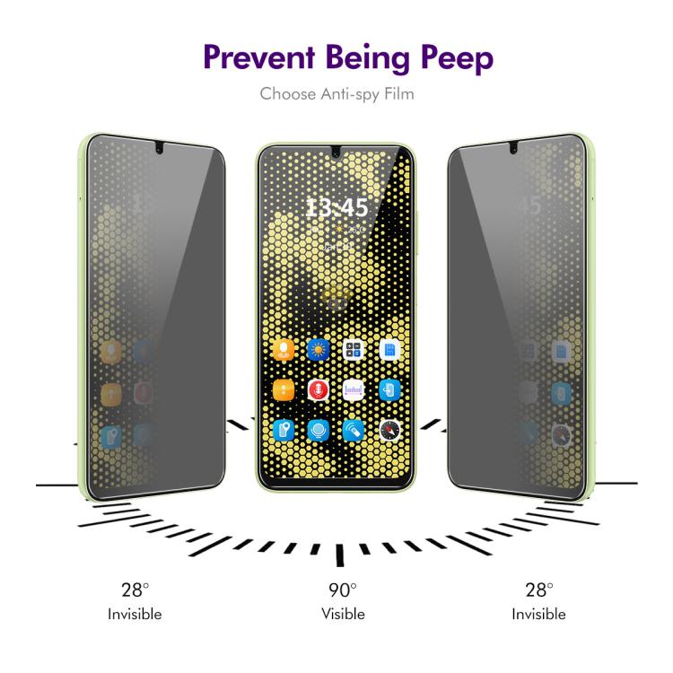 ENKAY Hat-Prince Pellicola in vetro temperato per la privacy anti-peeping da 28 gradi, For Samsung Galaxy F16 / M16, For Samsung Galaxy F06 / M06, For Samsung Galaxy A36 / A56, For Samsung Galaxy F15 / M15, For Samsung Galaxy A15 4G / 5G               ...