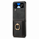 Custodia per telefono con borsa per carte ad anello retrò con sensazione sulla pelle, For Galaxy Z Flip4