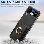 Custodia per telefono con borsa per carte ad anello retrò con sensazione sulla pelle, For Galaxy Z Flip4