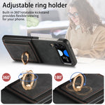 Custodia per telefono con borsa per carte ad anello retrò con sensazione sulla pelle, For Galaxy Z Flip4