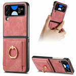 Custodia per telefono con borsa per carte ad anello retrò con sensazione sulla pelle, For Galaxy Z Flip4