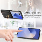 Custodia per telefono con borsa per carte ad anello retrò con sensazione sulla pelle, For Galaxy Z Flip8 5G, For Galaxy Z Flip7 5G, For Galaxy Z Flip6, For Galaxy Z Flip5