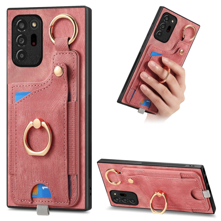 Custodia per telefono con borsa per carte ad anello in stile retrò con anello per appendere, For Samsung Galaxy Note20 Ultra, For Samsung Galaxy Note20, For Samsung Galaxy A70/A70s, For Samsung Galaxy A30/A20/M10s