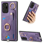 Custodia per telefono con borsa per carte ad anello in stile retrò con anello per appendere, For Samsung Galaxy Note20 Ultra, For Samsung Galaxy Note20, For Samsung Galaxy A70/A70s, For Samsung Galaxy A30/A20/M10s