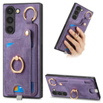 Custodia per telefono con borsa per carte ad anello in stile retrò con anello per appendere, For Samsung Galaxy A04e, For Samsung Galaxy S23 Ultra 5G, For Samsung Galaxy S23+ 5G, For Samsung Galaxy A04 4G