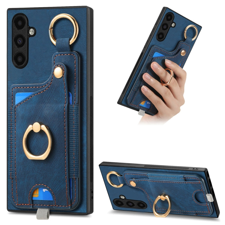 Custodia per telefono con borsa per carte ad anello in stile retrò con anello per appendere, For Samsung Galaxy A05, For Samsung Galaxy A05s, For Samsung Galaxy A25, For Samsung Galaxy S23 FE 5G