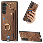 Custodia per telefono con borsa per carte ad anello in stile retrò con anello per appendere, For Samsung Galaxy A36, For Samsung Galaxy S24 Ultra 5G, For Samsung Galaxy S24+ 5G, For Samsung Galaxy A15