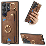 Custodia per telefono con borsa per carte ad anello in stile retrò con anello per appendere, For Samsung Galaxy A36, For Samsung Galaxy S24 Ultra 5G, For Samsung Galaxy S24+ 5G, For Samsung Galaxy A15