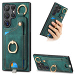Custodia per telefono con borsa per carte ad anello in stile retrò con anello per appendere, For Samsung Galaxy A36, For Samsung Galaxy S24 Ultra 5G, For Samsung Galaxy S24+ 5G, For Samsung Galaxy A15