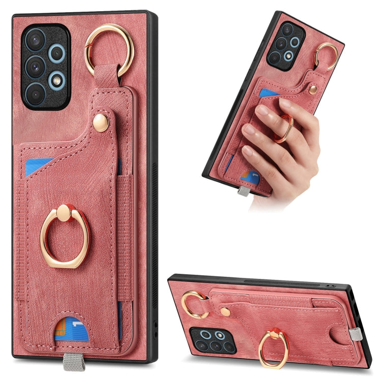 Custodia per telefono con borsa per carte ad anello in stile retrò con anello per appendere, For Samsung Galaxy A32 5G, For Samsung Galaxy S21 5G, For Samsung Galaxy S21+ 5G, For Samsung Galaxy S21 Ultra 5G