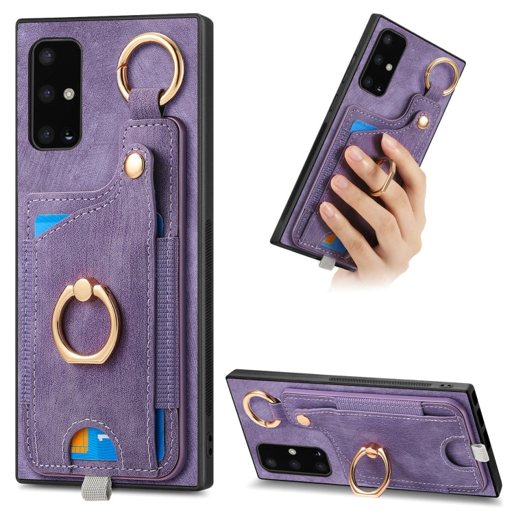 Custodia per telefono con borsa per carte ad anello in stile retrò con anello per appendere, For Samsung Galaxy A21s, For Samsung Galaxy A31, For Samsung Galaxy A71, For Samsung Galaxy A51