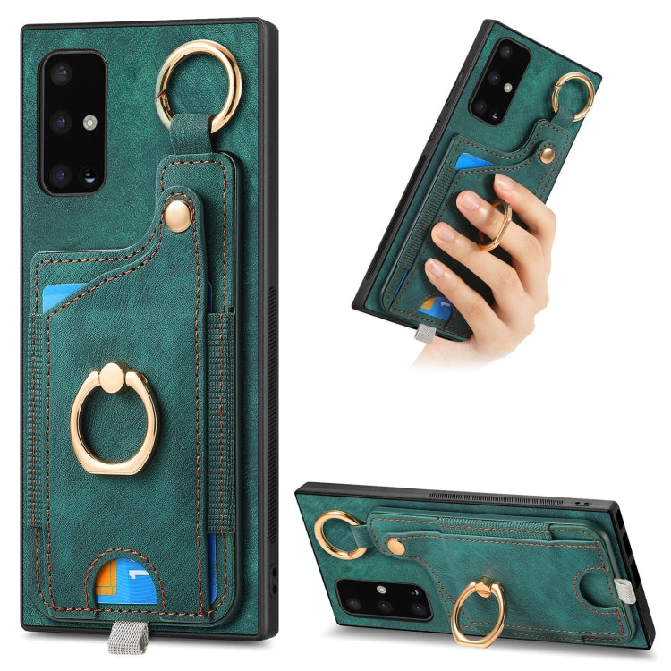 Custodia per telefono con borsa per carte ad anello in stile retrò con anello per appendere, For Samsung Galaxy A21s, For Samsung Galaxy A31, For Samsung Galaxy A71, For Samsung Galaxy A51
