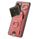 Custodia per telefono con borsa per carte ad anello in stile retrò con anello per appendere, For Samsung Galaxy A04e, For Samsung Galaxy S23 Ultra 5G, For Samsung Galaxy S23+ 5G, For Samsung Galaxy A04 4G