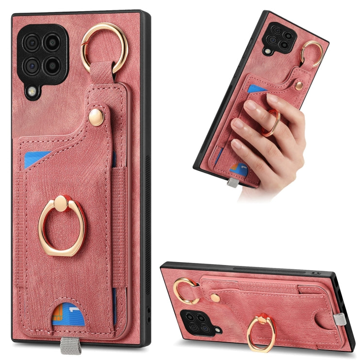 Custodia per telefono con borsa per carte ad anello in stile retrò con anello per appendere, For Samsung Galaxy M53 5G, For Samsung Galaxy M33 5G, For Samsung Galaxy A73 5G, For Samsung Galaxy A33 5G