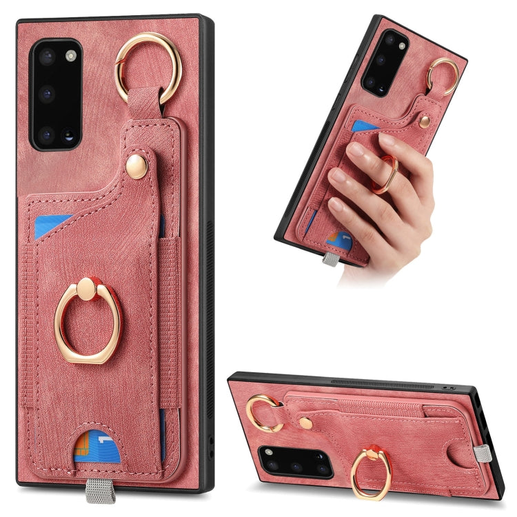 Custodia per telefono con borsa per carte ad anello in stile retrò con anello per appendere, For Samsung Galaxy A21s, For Samsung Galaxy A31, For Samsung Galaxy A71, For Samsung Galaxy A51