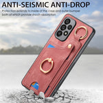 Custodia per telefono con borsa per carte ad anello in stile retrò con anello per appendere, For Samsung Galaxy M14, For Samsung Galaxy A24, For Samsung Galaxy A34 5G, For Samsung Galaxy A54 5G