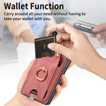 Custodia per telefono con borsa per carte ad anello in stile retrò con anello per appendere, For Samsung Galaxy A05, For Samsung Galaxy A05s, For Samsung Galaxy A25, For Samsung Galaxy S23 FE 5G