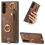 Custodia per telefono con borsa per carte ad anello in stile retrò con anello per appendere, For Samsung Galaxy A05, For Samsung Galaxy A05s, For Samsung Galaxy A25, For Samsung Galaxy S23 FE 5G
