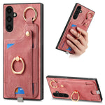 Custodia per telefono con borsa per carte ad anello in stile retrò con anello per appendere, For Samsung Galaxy A36, For Samsung Galaxy S24 Ultra 5G, For Samsung Galaxy S24+ 5G, For Samsung Galaxy A15