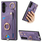 Custodia per telefono con borsa per carte ad anello in stile retrò con anello per appendere, For Samsung Galaxy A36, For Samsung Galaxy S24 Ultra 5G, For Samsung Galaxy S24+ 5G, For Samsung Galaxy A15