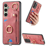 Custodia per telefono con borsa per carte ad anello in stile retrò con anello per appendere, For Samsung Galaxy A36, For Samsung Galaxy S24 Ultra 5G, For Samsung Galaxy S24+ 5G, For Samsung Galaxy A15