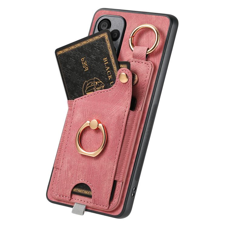 Custodia per telefono con borsa per carte ad anello in stile retrò con anello per appendere, For Samsung Galaxy A36, For Samsung Galaxy S24 Ultra 5G, For Samsung Galaxy S24+ 5G, For Samsung Galaxy A15