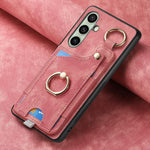 Custodia per telefono con borsa per carte ad anello in stile retrò con anello per appendere, For Samsung Galaxy A36, For Samsung Galaxy S24 Ultra 5G, For Samsung Galaxy S24+ 5G, For Samsung Galaxy A15