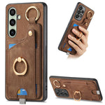 Custodia per telefono con borsa per carte ad anello in stile retrò con anello per appendere, For Samsung Galaxy A57 5G, For Samsung Galaxy A37 5G, For Samsung Galaxy S25 Edge 5G, For Samsung Galaxy A56 5G