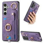 Custodia per telefono con borsa per carte ad anello in stile retrò con anello per appendere, For Samsung Galaxy A57 5G, For Samsung Galaxy A37 5G, For Samsung Galaxy S25 Edge 5G, For Samsung Galaxy A56 5G