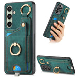 Custodia per telefono con borsa per carte ad anello in stile retrò con anello per appendere, For Samsung Galaxy A57 5G, For Samsung Galaxy A37 5G, For Samsung Galaxy S25 Edge 5G, For Samsung Galaxy A56 5G