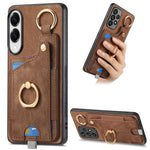 Custodia per telefono con borsa per carte ad anello in stile retrò con anello per appendere, For Samsung Galaxy A57 5G, For Samsung Galaxy A37 5G, For Samsung Galaxy S25 Edge 5G, For Samsung Galaxy A56 5G