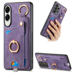 Custodia per telefono con borsa per carte ad anello in stile retrò con anello per appendere, For Samsung Galaxy A57 5G, For Samsung Galaxy A37 5G, For Samsung Galaxy S25 Edge 5G, For Samsung Galaxy A56 5G