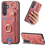 Custodia per telefono con borsa per carte ad anello in stile retrò con anello per appendere, For Samsung Galaxy A57 5G, For Samsung Galaxy A37 5G, For Samsung Galaxy S25 Edge 5G, For Samsung Galaxy A56 5G