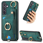Custodia per telefono con borsa per carte ad anello in stile retrò con anello per appendere, For Samsung Galaxy A57 5G, For Samsung Galaxy A37 5G, For Samsung Galaxy S25 Edge 5G, For Samsung Galaxy A56 5G