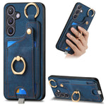 Custodia per telefono con borsa per carte ad anello in stile retrò con anello per appendere, For Samsung Galaxy A57 5G, For Samsung Galaxy A37 5G, For Samsung Galaxy S25 Edge 5G, For Samsung Galaxy A56 5G