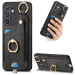 Custodia per telefono con borsa per carte ad anello in stile retrò con anello per appendere, For Samsung Galaxy A57 5G, For Samsung Galaxy A37 5G, For Samsung Galaxy S25 Edge 5G, For Samsung Galaxy A56 5G