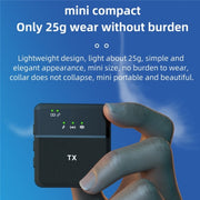 Microfono wireless con riduzione rumore e clip per collare