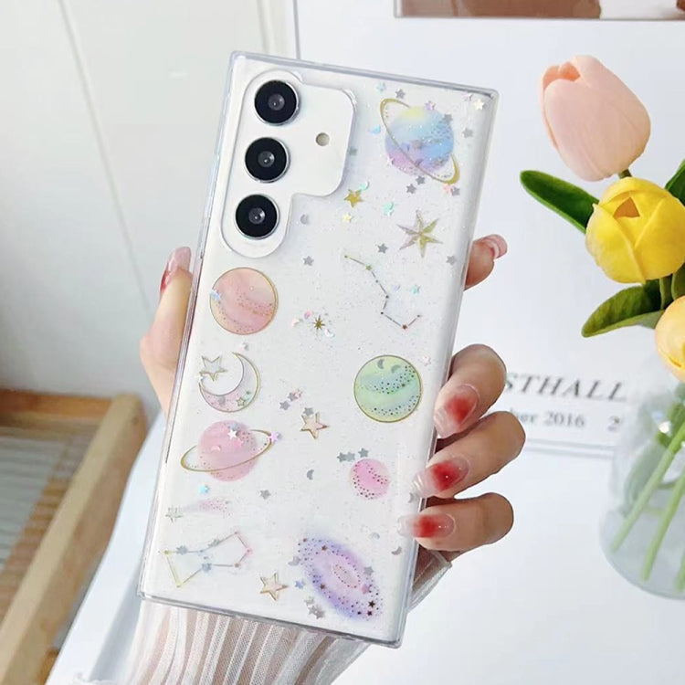Custodia per telefono in TPU epossidico con glitter Cosmic Star, For Samsung Galaxy S25 Ultra 5G, For Samsung Galaxy A16 5G, For Samsung Galaxy S24 FE 5G, For Samsung Galaxy A15, For Samsung Galaxy A55, For Samsung Galaxy A35                           ...