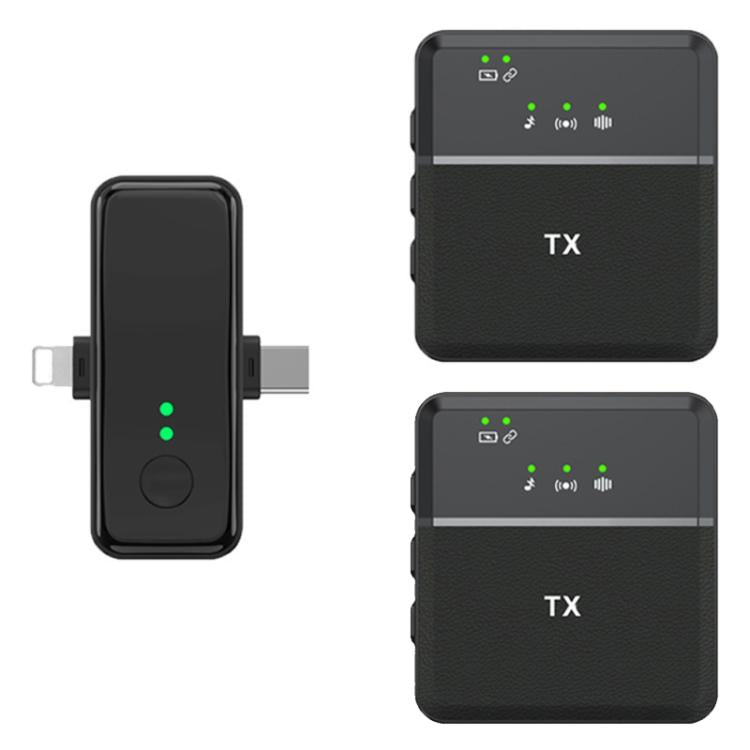 Microfono wireless lavalier 2.4G con doppio trasmettitore