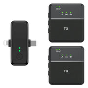 Microfono wireless lavalier 2.4G con doppio trasmettitore