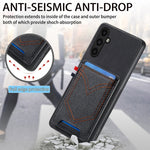 Custodia per cellulare in pelle con texture denim con slot per schede, For Samsung Galaxy S24 Ultra 5G, For Samsung Galaxy S24+ 5G