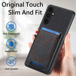 Custodia per cellulare in pelle con texture denim con slot per schede, For Samsung Galaxy S24 Ultra 5G, For Samsung Galaxy S24+ 5G